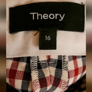 Theory Women Plaid Pants Size 16